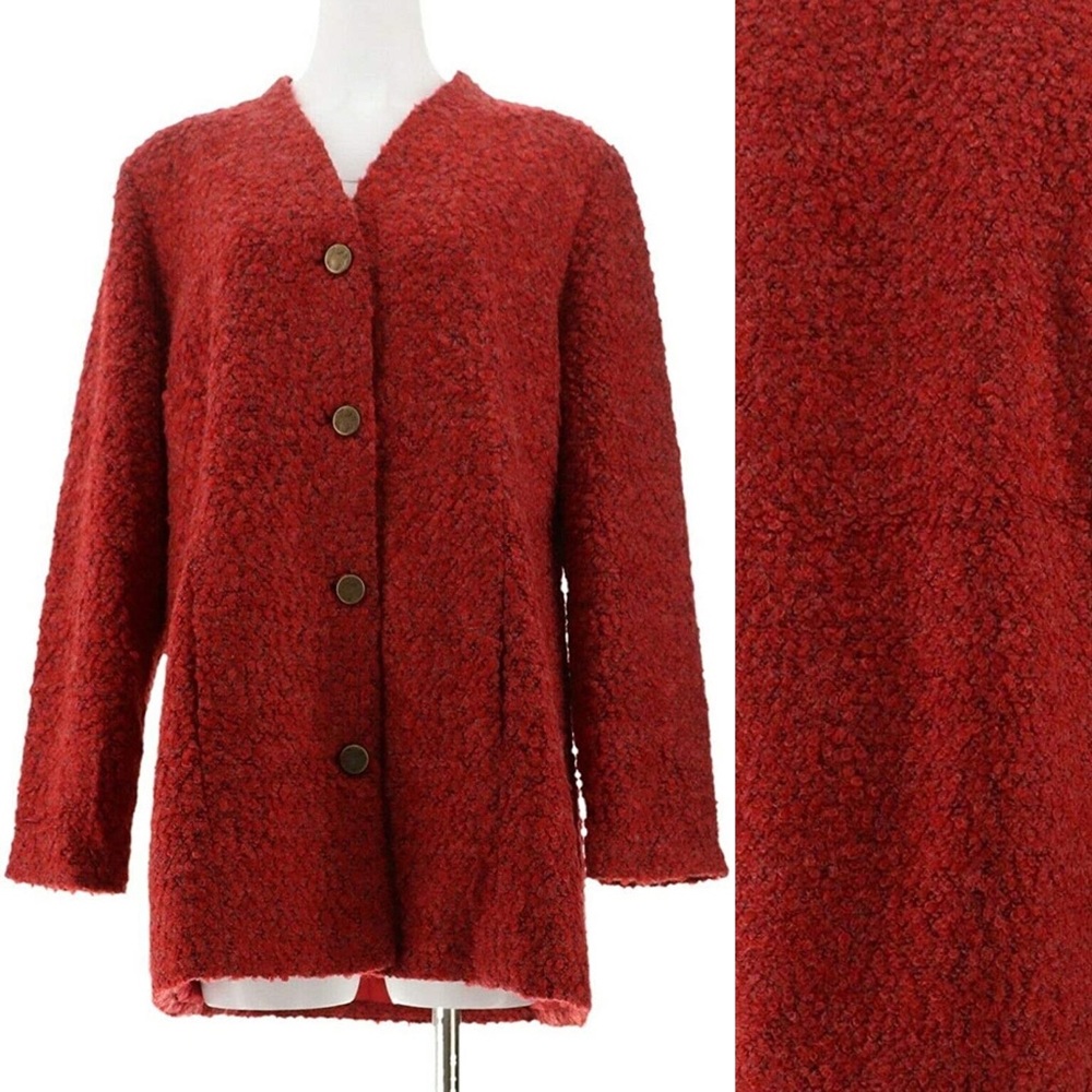 Susan Graver Red Textured Jacket